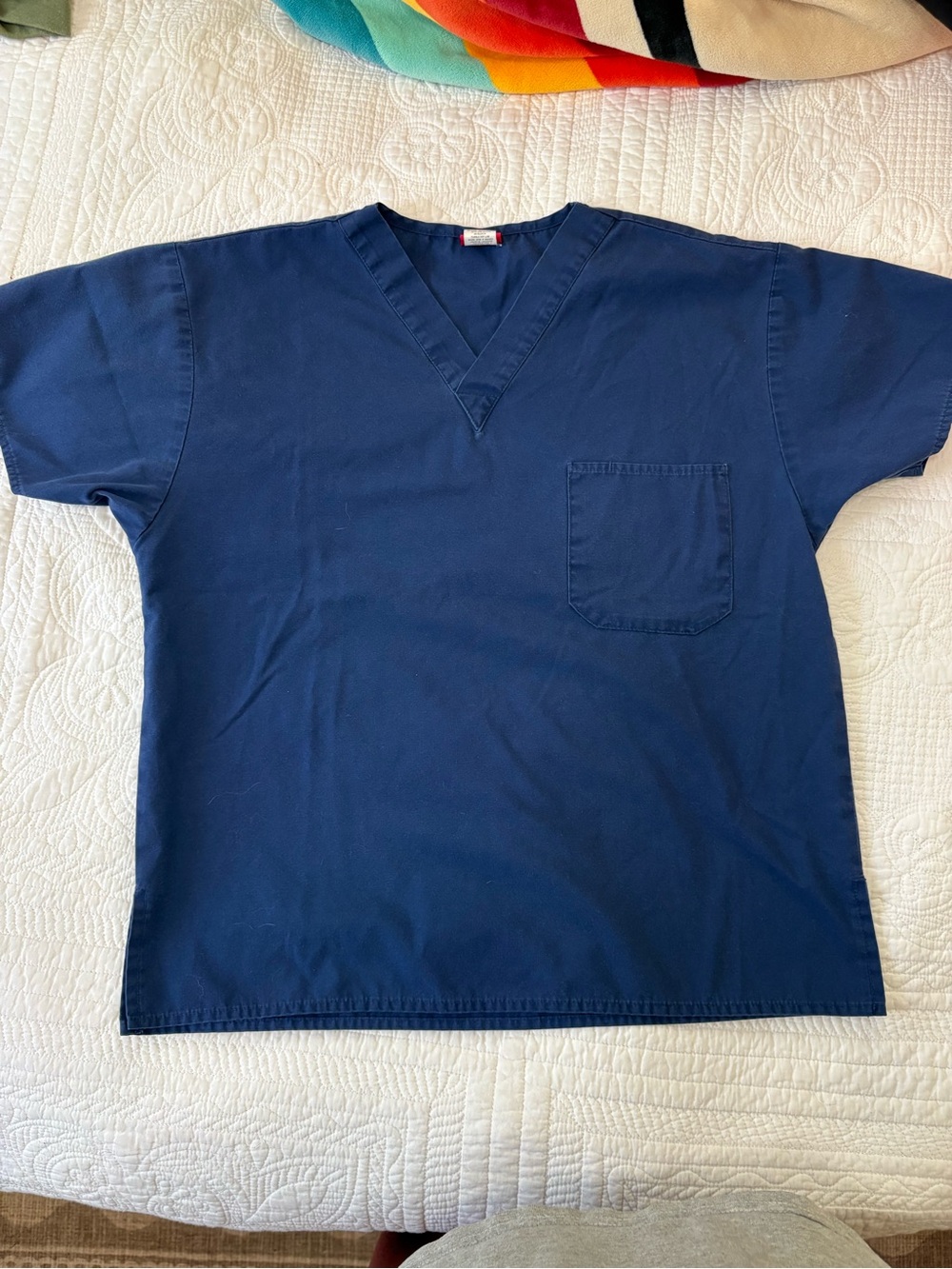 Dickies Navy Blue Work Scrub with Logo Tag